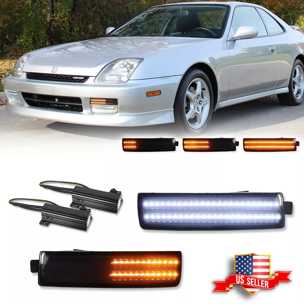 Smoke Front Bumper Switchback LED Paking Signal Lamp For 1997-2001 Honda Prelude